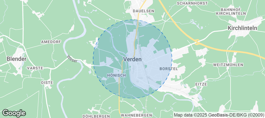 Map of Airbnb listings in Verden (Aller)