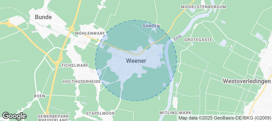 Map of Airbnb listings in Weener