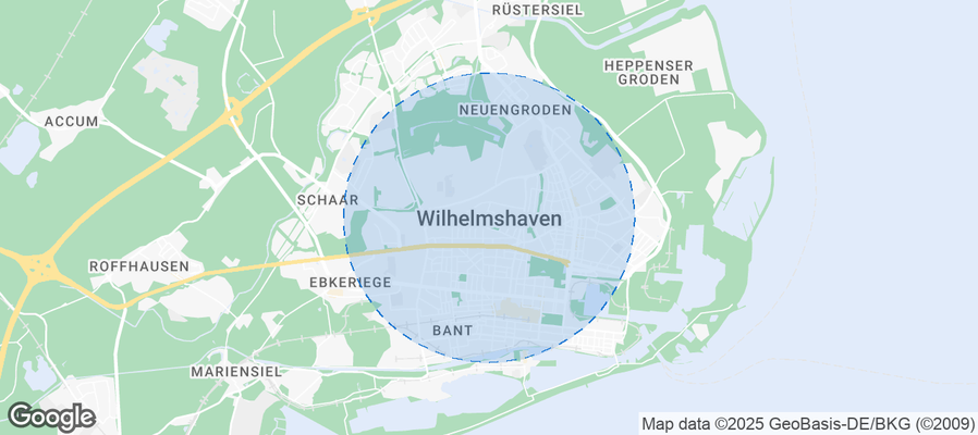 Map of Airbnb listings in Wilhelmshaven