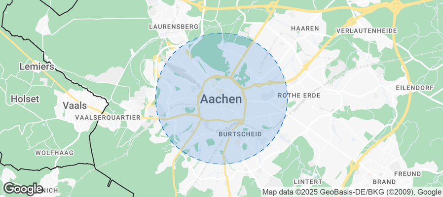 Map of Airbnb listings in Aachen