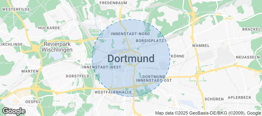 Map of Airbnb listings in Dortmund