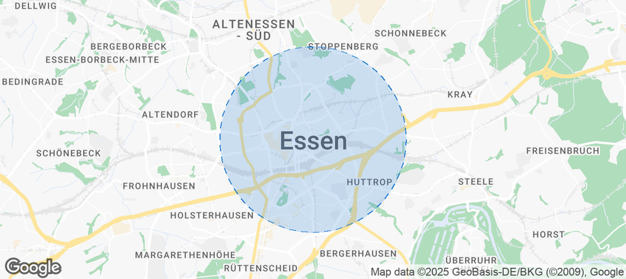 Map of Airbnb listings in Essen