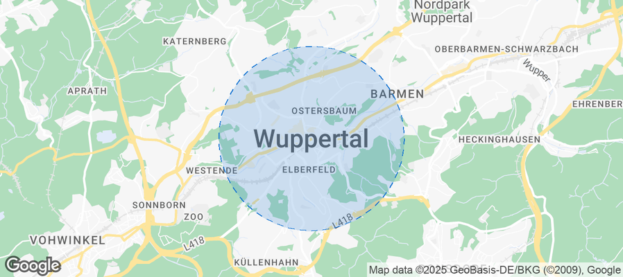 Map of Airbnb listings in Wuppertal