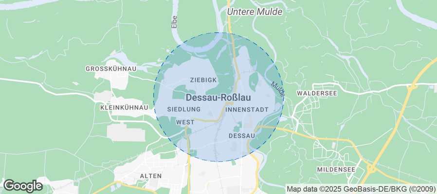 Map of Airbnb listings in Dessau-Roßlau