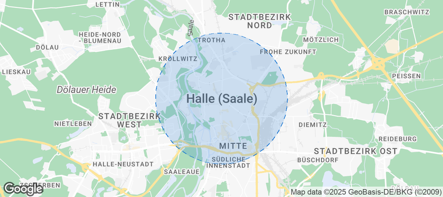 Map of Airbnb listings in Halle (Saale)