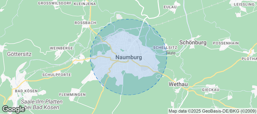 Map of Airbnb listings in Naumburg (Saale)