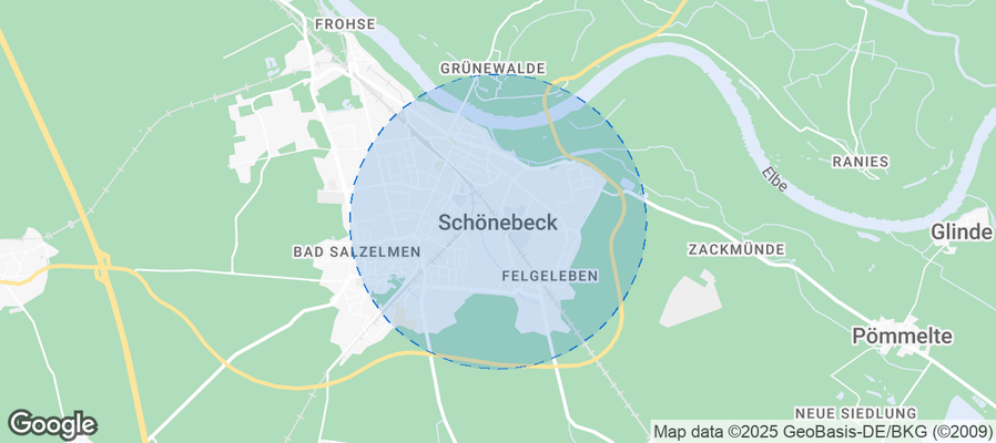 Map of Airbnb listings in Schönebeck (Elbe)