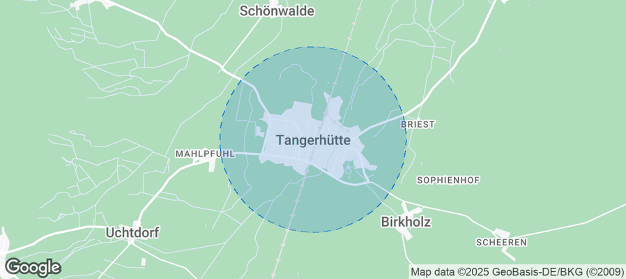 Map of Airbnb listings in Tangerhütte