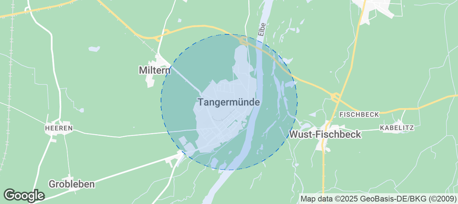 Map of Airbnb listings in Tangermünde