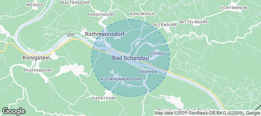 Map of Airbnb listings in Bad Schandau