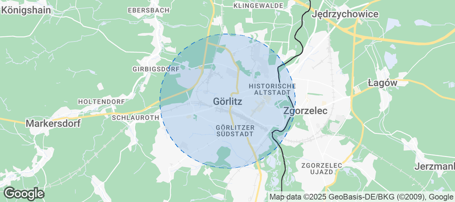 Map of Airbnb listings in Görlitz