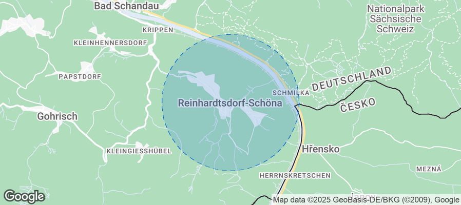 Map of Airbnb listings in Reinhardtsdorf-Schöna