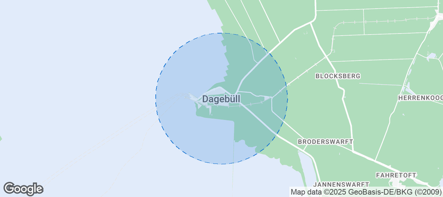 Map of Airbnb listings in Dagebüll
