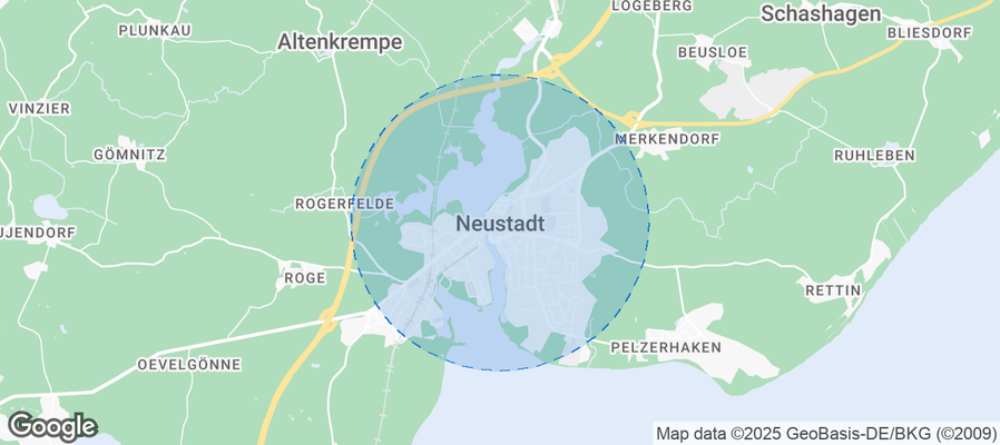 Map of Airbnb listings in Neustadt in Holstein