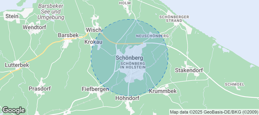 Map of Airbnb listings in Schönberg (Holstein)