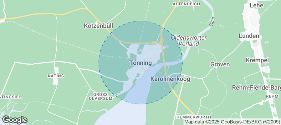 Map of Airbnb listings in Tönning