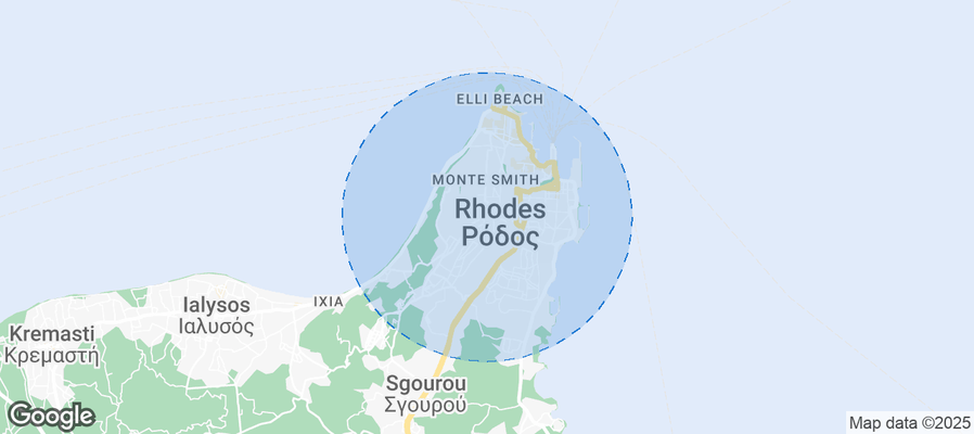 Map of Airbnb listings in Municipal Unit of Rhodes