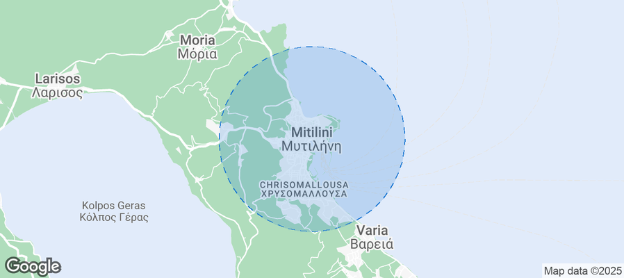 Map of Airbnb listings in Mytilene