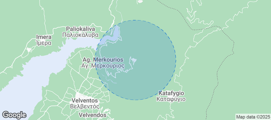 Map of Airbnb listings in Αγία Κυριακή