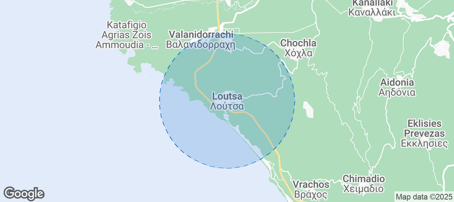 Map of Airbnb listings in Λούτσα