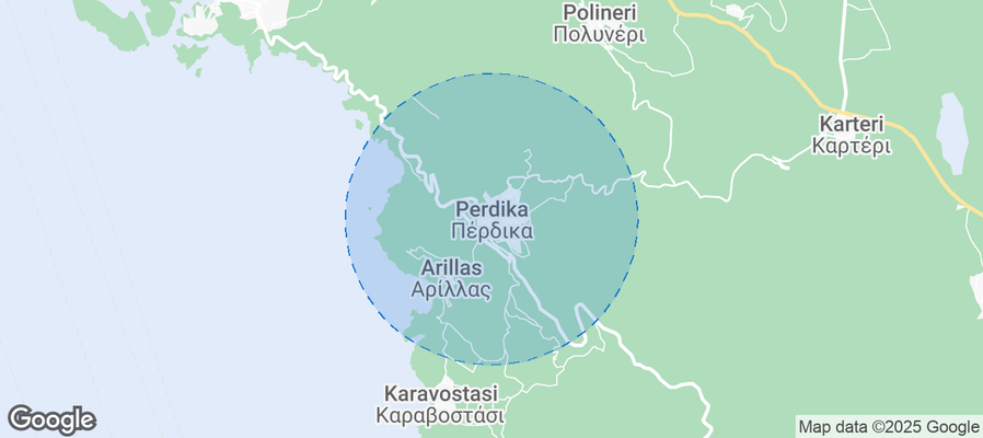 Map of Airbnb listings in Πέρδικα