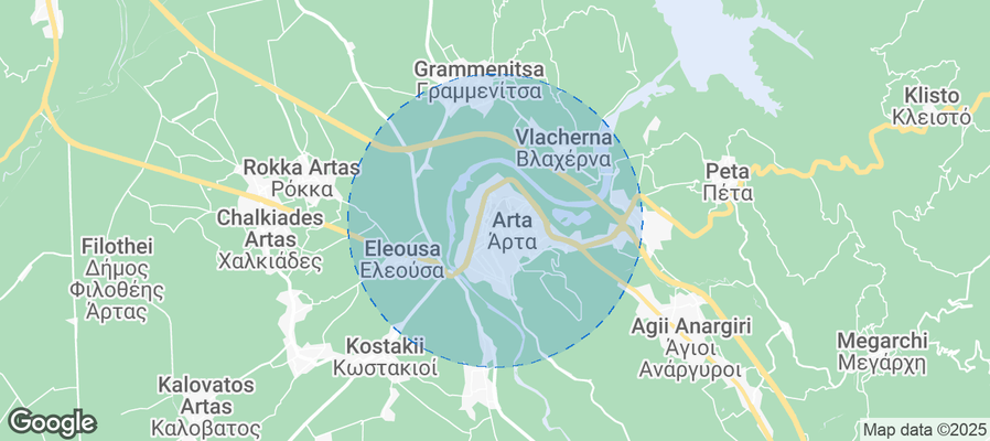 Map of Airbnb listings in Παντοκράτορας