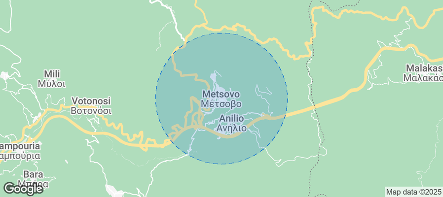 Map of Airbnb listings in Metsovo