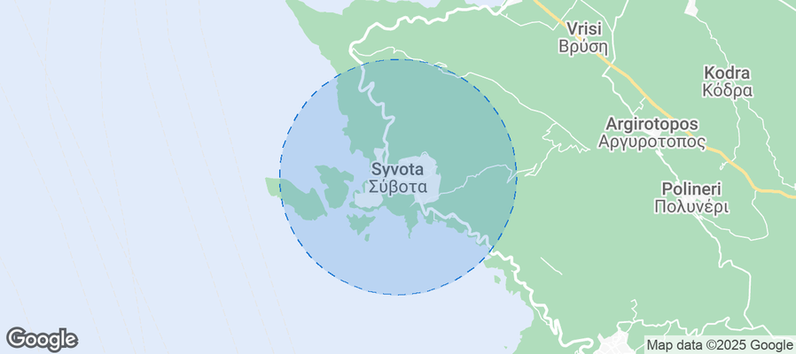 Map of Airbnb listings in Sivota