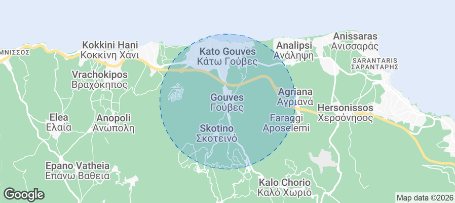 Gouves Airbnb map