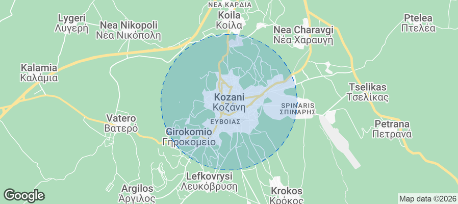 Kozani Airbnb map