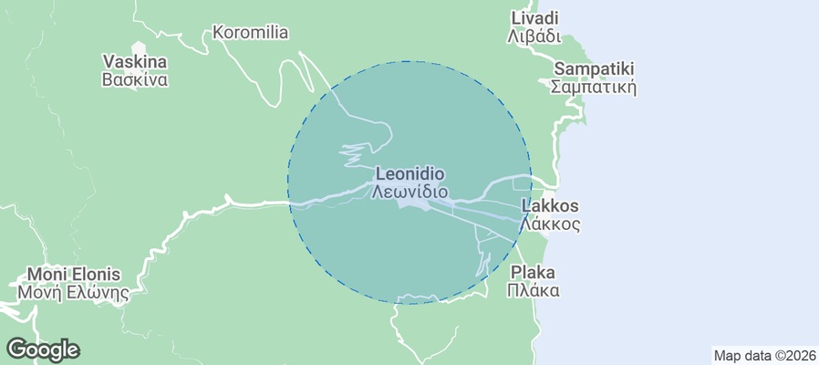 Leonidio Airbnb map