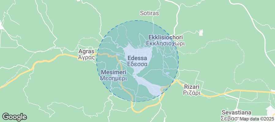 Map of Airbnb listings in Edessa