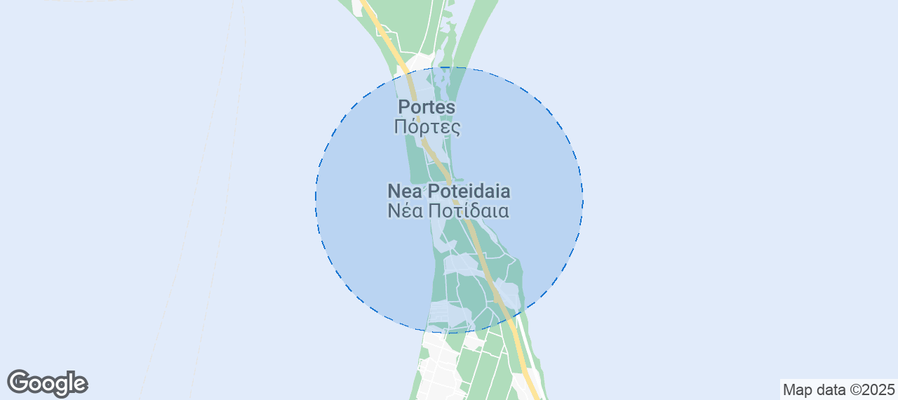 Map of Airbnb listings in Nea Potidea