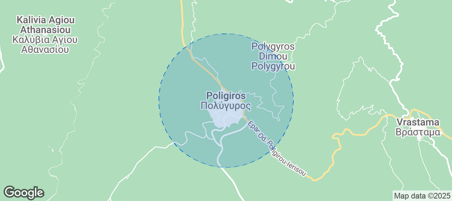 Map of Airbnb listings in Polygyros Municipality
