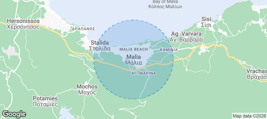 Malia Airbnb map