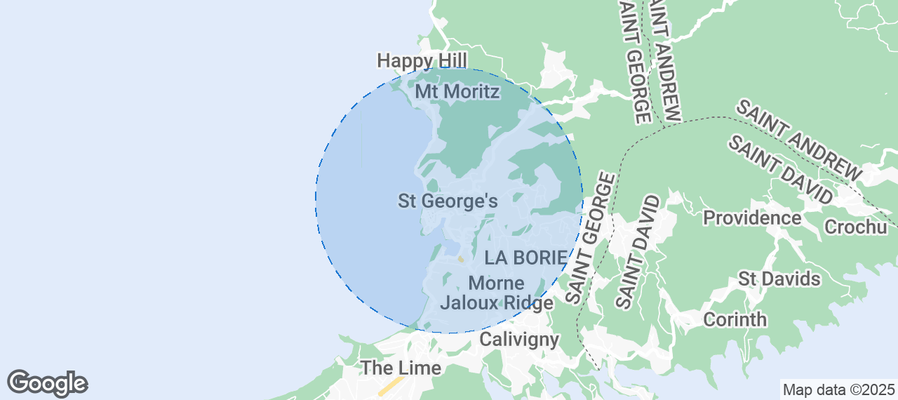 Map of Airbnb listings in St. George's