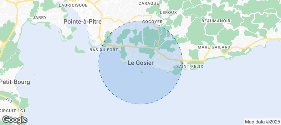 Map of Airbnb listings in Le Gosier