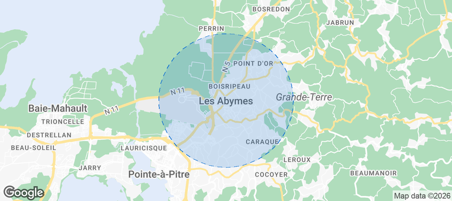 Map of Airbnb listings in Les Abymes