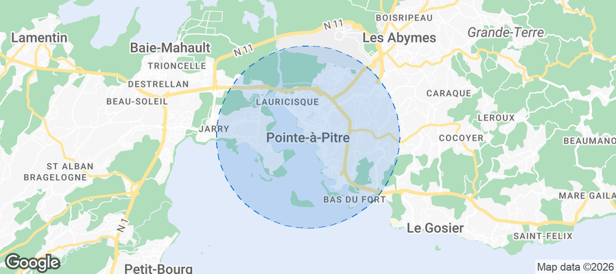 Map of Airbnb listings in Pointe-à-Pitre