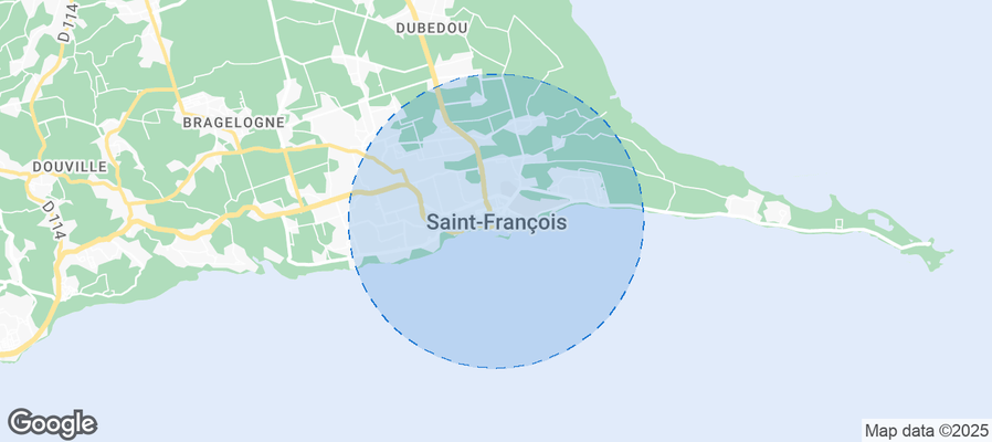 Map of Airbnb listings in Saint-François