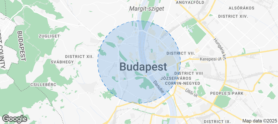 Map of Airbnb listings in Budapest
