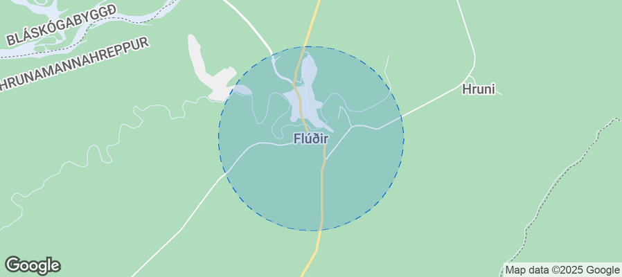 Flúðir Airbnb map
