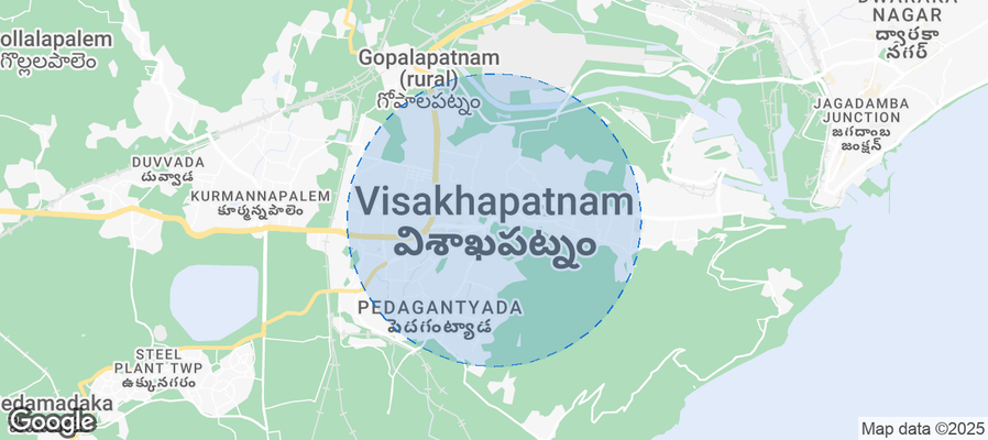 Map of Airbnb listings in Visakhapatnam