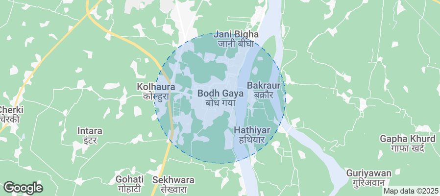 Map of Airbnb listings in Bodh Gaya