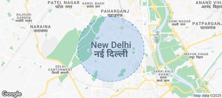 Map of Airbnb listings in New Delhi