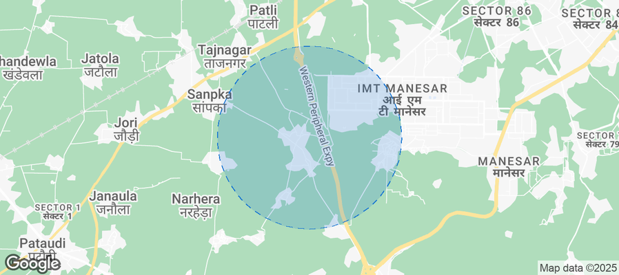 Map of Airbnb listings in Gurugram District