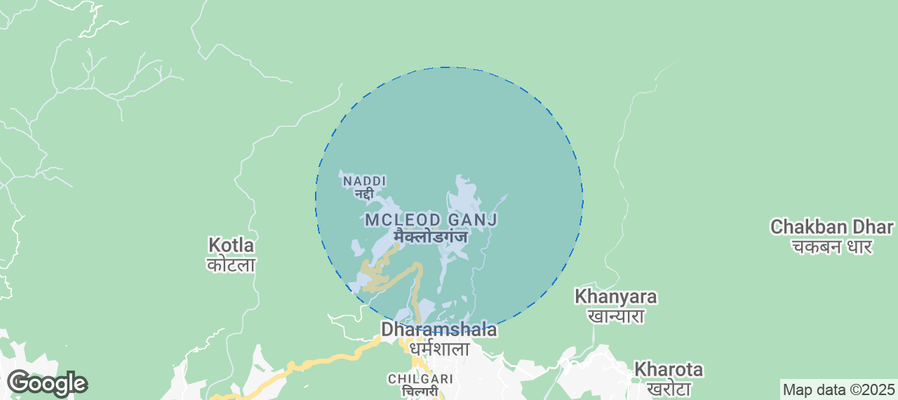 Map of Airbnb listings in Dharamkot