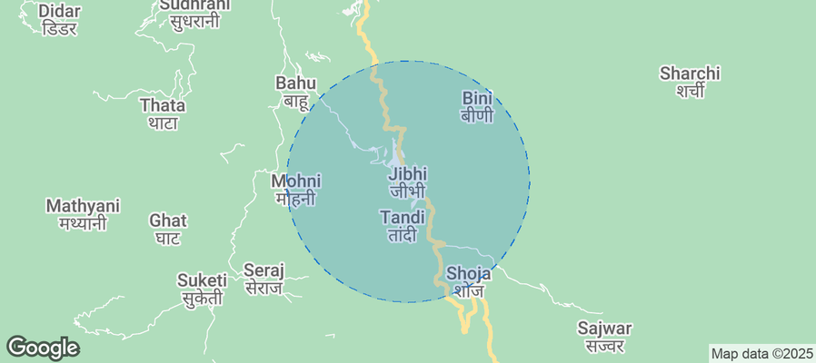 Map of Airbnb listings in Jibhi