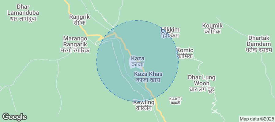 Map of Airbnb listings in Kaza