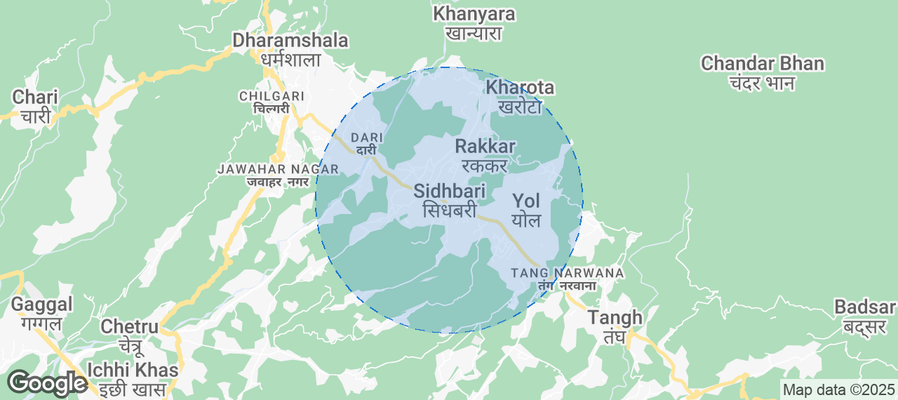 Map of Airbnb listings in Sidhbari